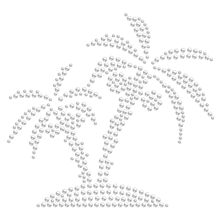 Crystal Iron on Beach Coco Tree Rhinestone Pattern