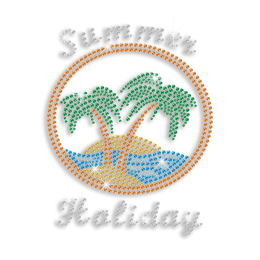 Cool Summer Holiday Beach Time Iron-on Rhinestone Transfer