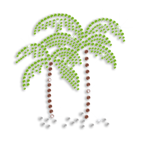 Relaxing Beach Time Palm Trees Sequin Iron on Transfer