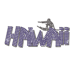 Bling Hawaii Logo Iron-on Rhinestone Transfer