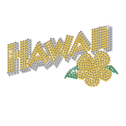 Beautiful Hawaii Iron-on Rhinestone Motif Design