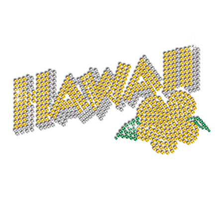 Beautiful Hawaii Iron-on Rhinestone Motif Design