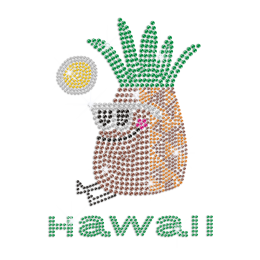 Cute Hawaii Pineapple Iron-on Rhinestone Transfer