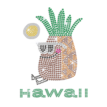 Cute Hawaii Pineapple Iron-on Rhinestone Transfer