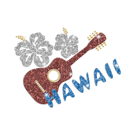 Fancy Music in Hawaii Iron-on Glitter Rhinestone Transfer