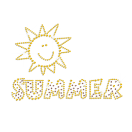 Bling Summer Sunshine Iron on Rhinestone Transfer Motif