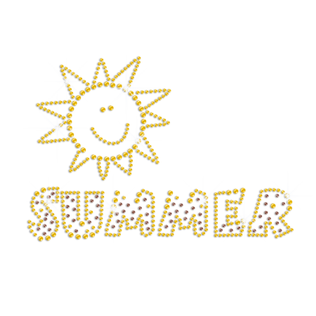 Bling Summer Sunshine Iron on Rhinestone Transfer Motif