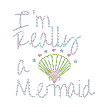 Cute Mermaid Beach Shell Hotfix Rhinestone Transfer