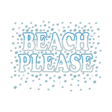 Sparkling Beach Please Iron-on Rhinestone Transfer