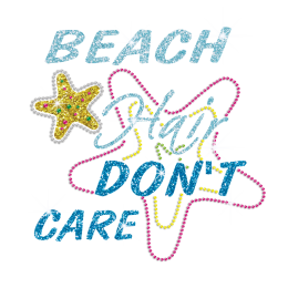 Cool Beach Starfish Iron-on Rhinestone Glitter Transfer