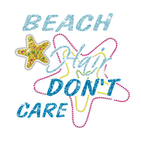 Cool Beach Starfish Iron-on Rhinestone Glitter Transfer