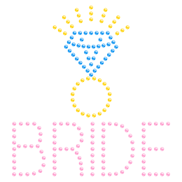 Bling Bride with Diamond over Hotfix Rhinestone Transfer