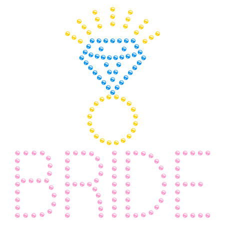 Bling Bride with Diamond over Hotfix Rhinestone Transfer