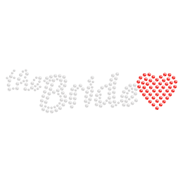 The Bride with Red Heart Iron on Rhinestone Image