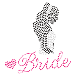 Rhinestone Bride Figure Iron on Transfer