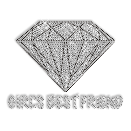 Bling Girls Best Friend Diamond Transfer Iron ons