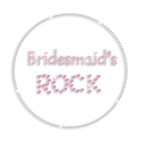 Pink Cute Bridesmaid's Rock Iron-on Rhinestone Transfer