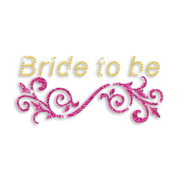 Custom Bride to Be Flower Rattan Iron-on Glitter Rhinestone Transfer