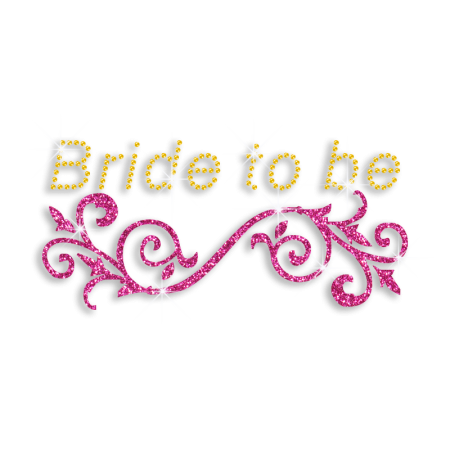 Custom Bride to Be Flower Rattan Iron-on Glitter Rhinestone Transfer