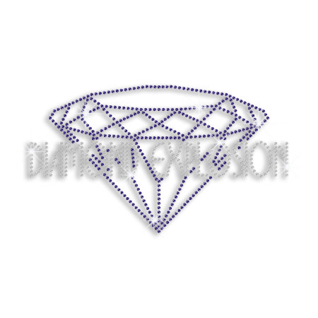 Royal Blue Diamond Explosion Iron on Rhinestone Transfer