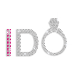 Custom I Do Ring Bridal Iron-on Rhinestone Transfer