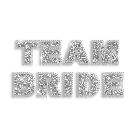 Shiny Team Bride Iron-on Rhinestone Glitter Transfer