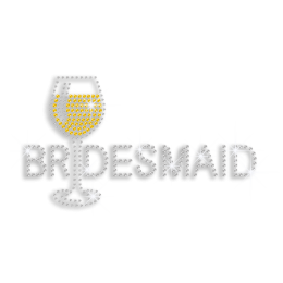 Bling Bridesmaid with Goblet Hotfix Rhinestone Transfer