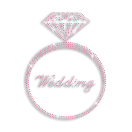 Pink Diamond Ring Bridal Iron-on Nailhead Transfer