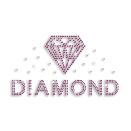 Purple Diamond Bridal Iron on Rhinestone Transfer