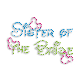 Colorful Sister of the Bride Iron-on Rhinestone Transfer