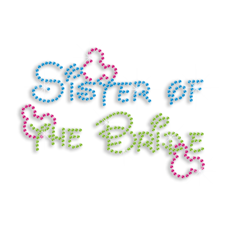 Colorful Sister of the Bride Iron-on Rhinestone Transfer