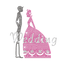 Romantic Wedding Iron-on Rhinestone Transfer