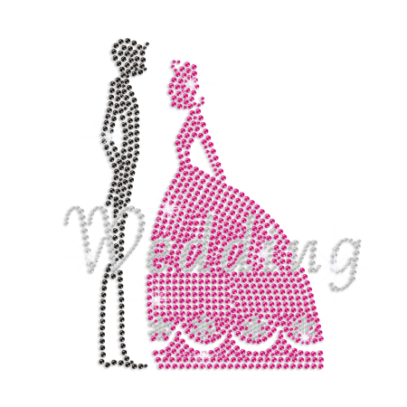 Romantic Wedding Iron-on Rhinestone Transfer