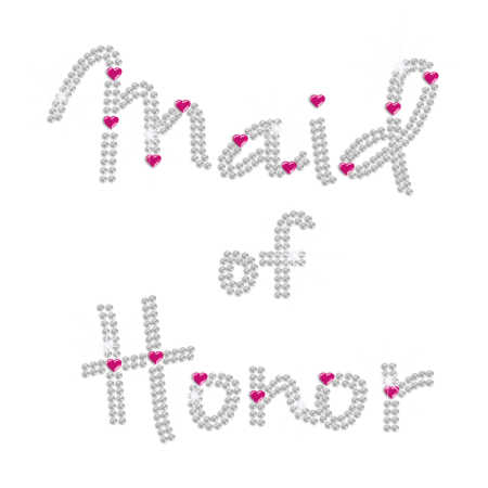 Trendy Maid of Honor Iron-on Bridal Rhinestone Transfer