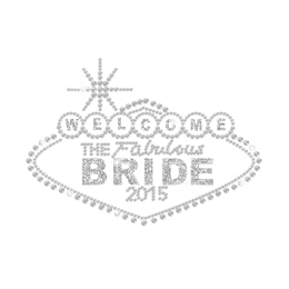 Welcome Bride Iron on Honeymoon Glitter Rhinestone Transfer