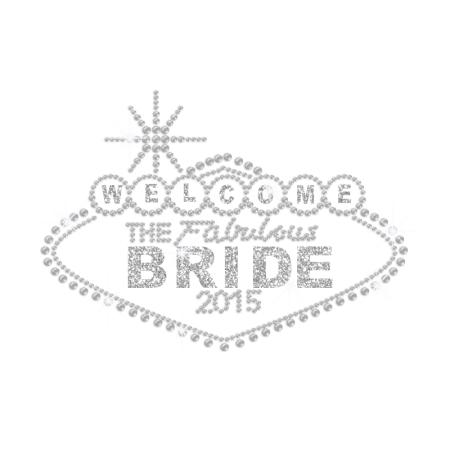 Welcome Bride Iron on Honeymoon Glitter Rhinestone Transfer