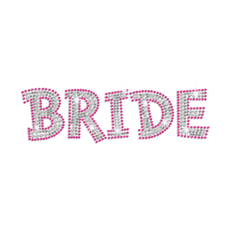 Bling Three Colors Bride Iron on Rhinestone Transfer