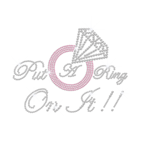 Crystal Put A Ring On It Hotfix Rhinestone Transfer Letter Design