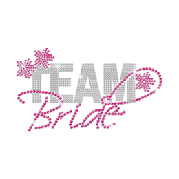 Pink Team Bride Heat Press Rhinestone Transfer Motif