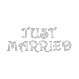 Just Married Iron on Bling Motif