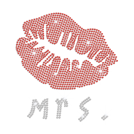 Mrs. Sexy Lip Iron on Rhinestone Transfer Decal