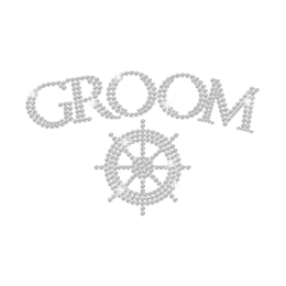 Groom like Helm Iron on Rhinestone Transfer Decal