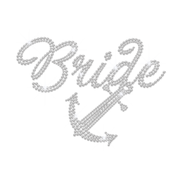 Bride like Anchor Iron on Rhinestone Transfer Decal