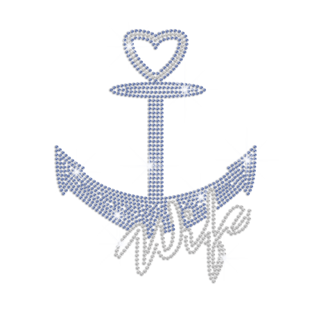 Wife Is Like An Anchor Iron on Rhinestone Transfer Motif