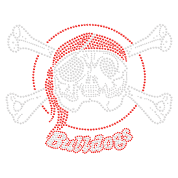 Skull-like Bulldog Iron on Rhinestone Motif Design