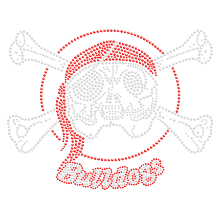 Skull-like Bulldog Iron on Rhinestone Motif Design