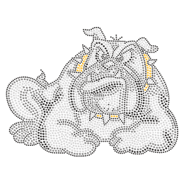 Crouched Bulldog Iron on Crystal Pattern