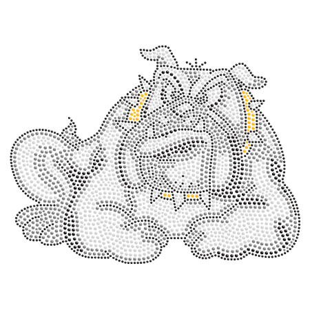 Crouched Bulldog Iron on Crystal Pattern