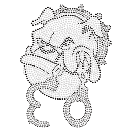 Bulldog Head with Handcuffs Hot-fix Crystal Design