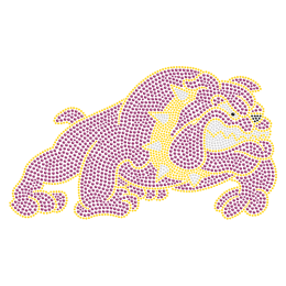 Purple Crystal Bulldog Hot-fix Motif For t shirt